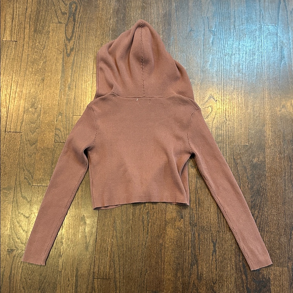 Audrey 3+1 Women’s Mauve Cropped Zip-Up Hoodie Size Small - Picture 9 of 9